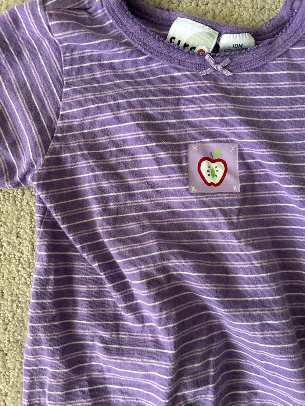 Y2K vintage Circo toddler girls bubble romper apple applique 18 months
